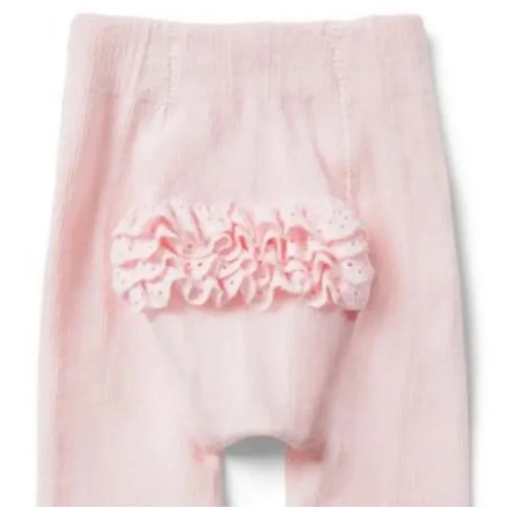 Janie and Jack Pink Ruffle Tights (0-3M, 6-12M, 12-18M)